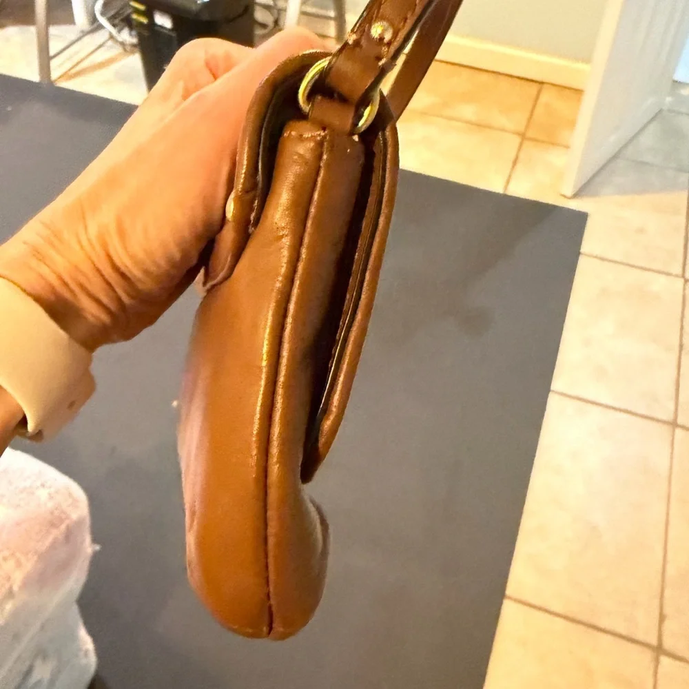 Coach Kristin Woven Leather Flap Wristlet EUC